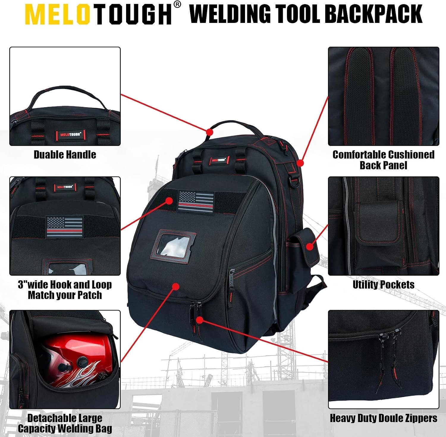 Durable Welding Tool Backpack – Military Grade with Padded Laptop Compartment