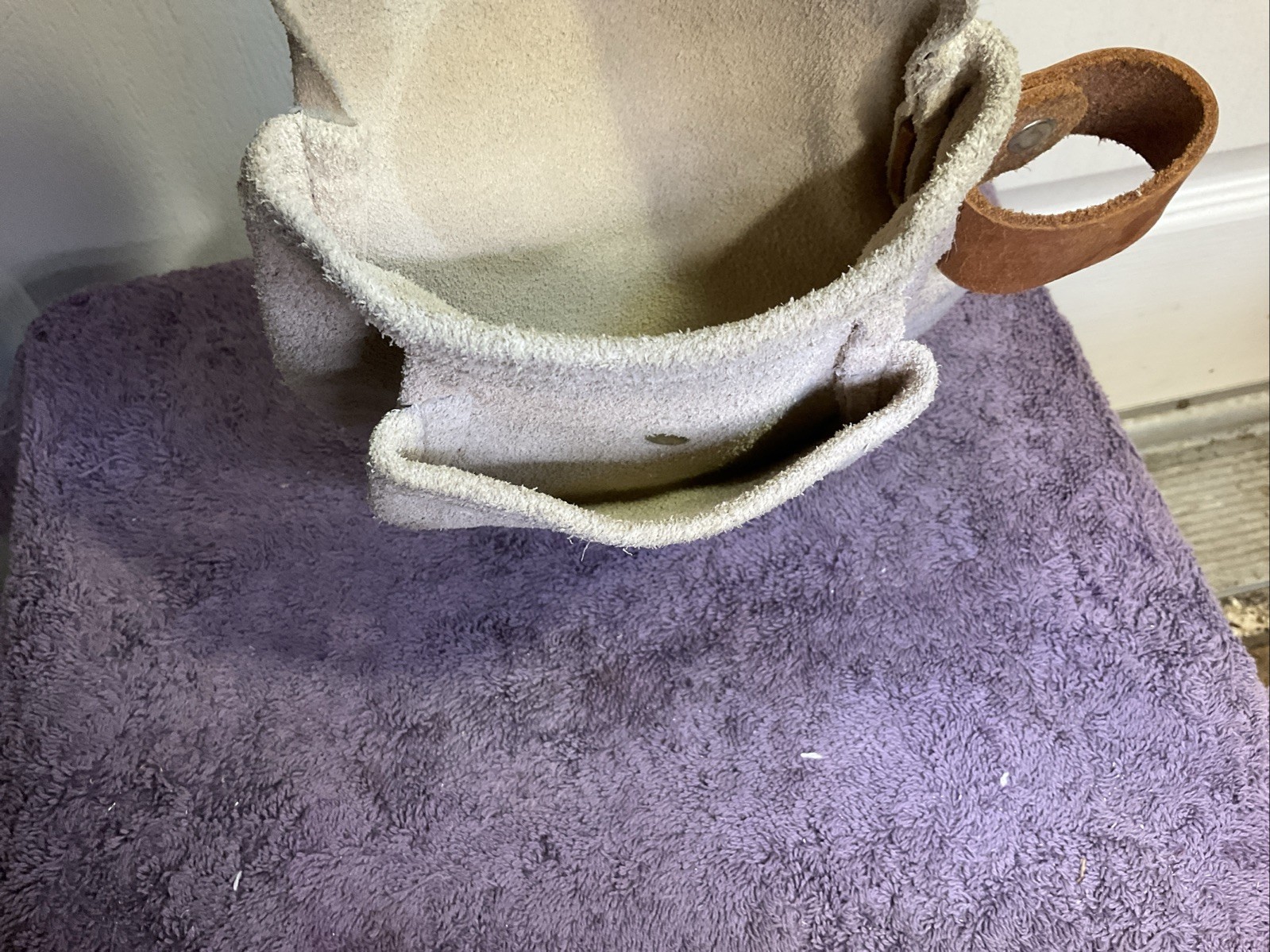 Small Suede Tool Pouch-Nail Apron Carpenter Bag W/Hammer Loop