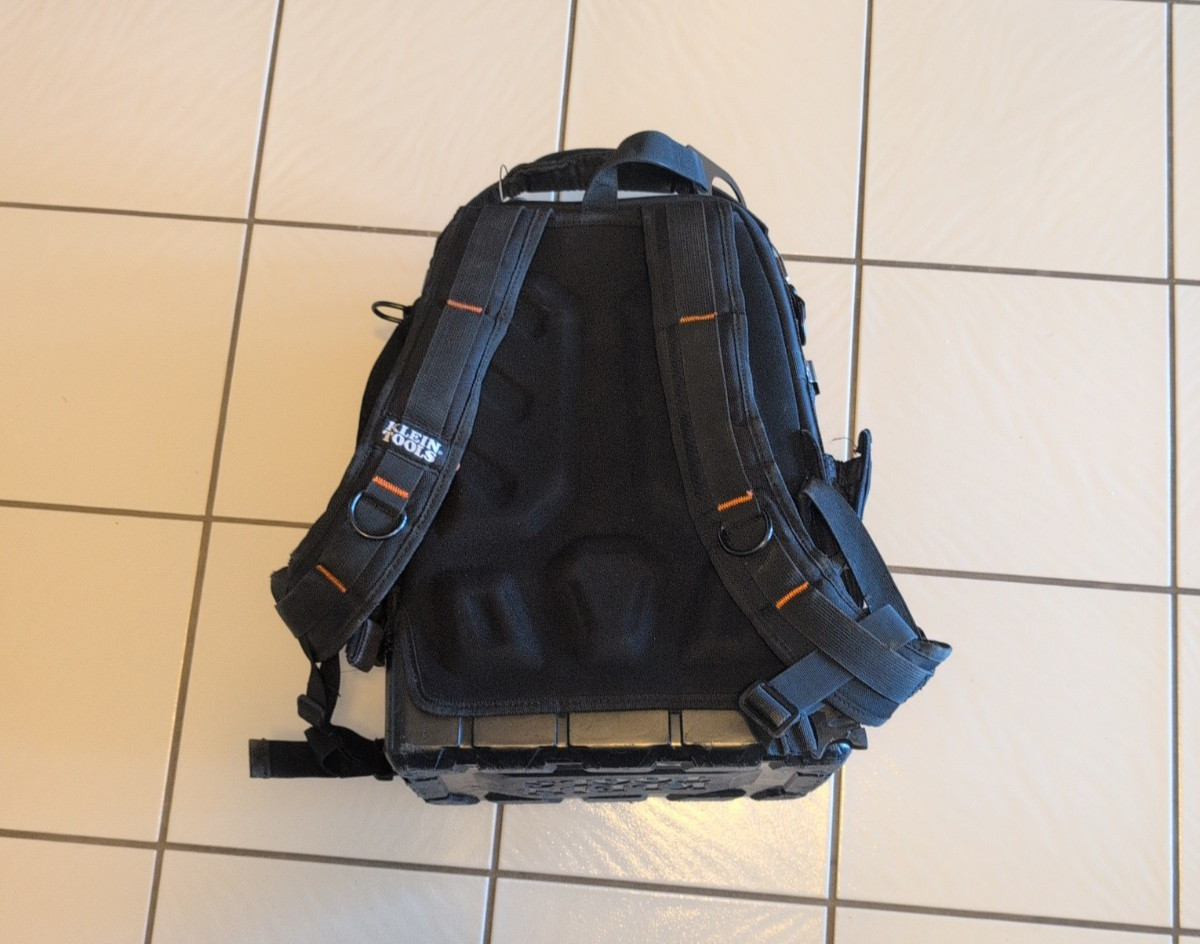 KLEIN Tools Tradesman Pro Tool Bag Backpack Multi-Pocket Black & Orange # 55647