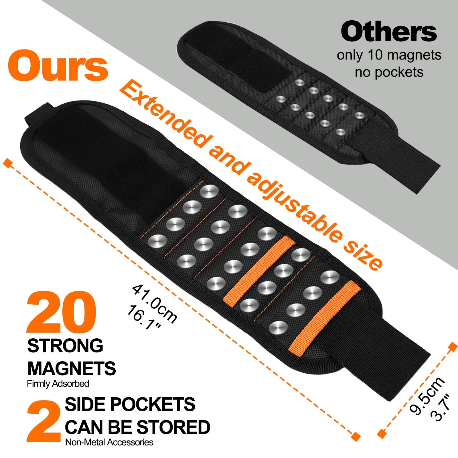 Magnetic Wristband for Tools (2-Pack) – Premium Tool Belt Men,…
