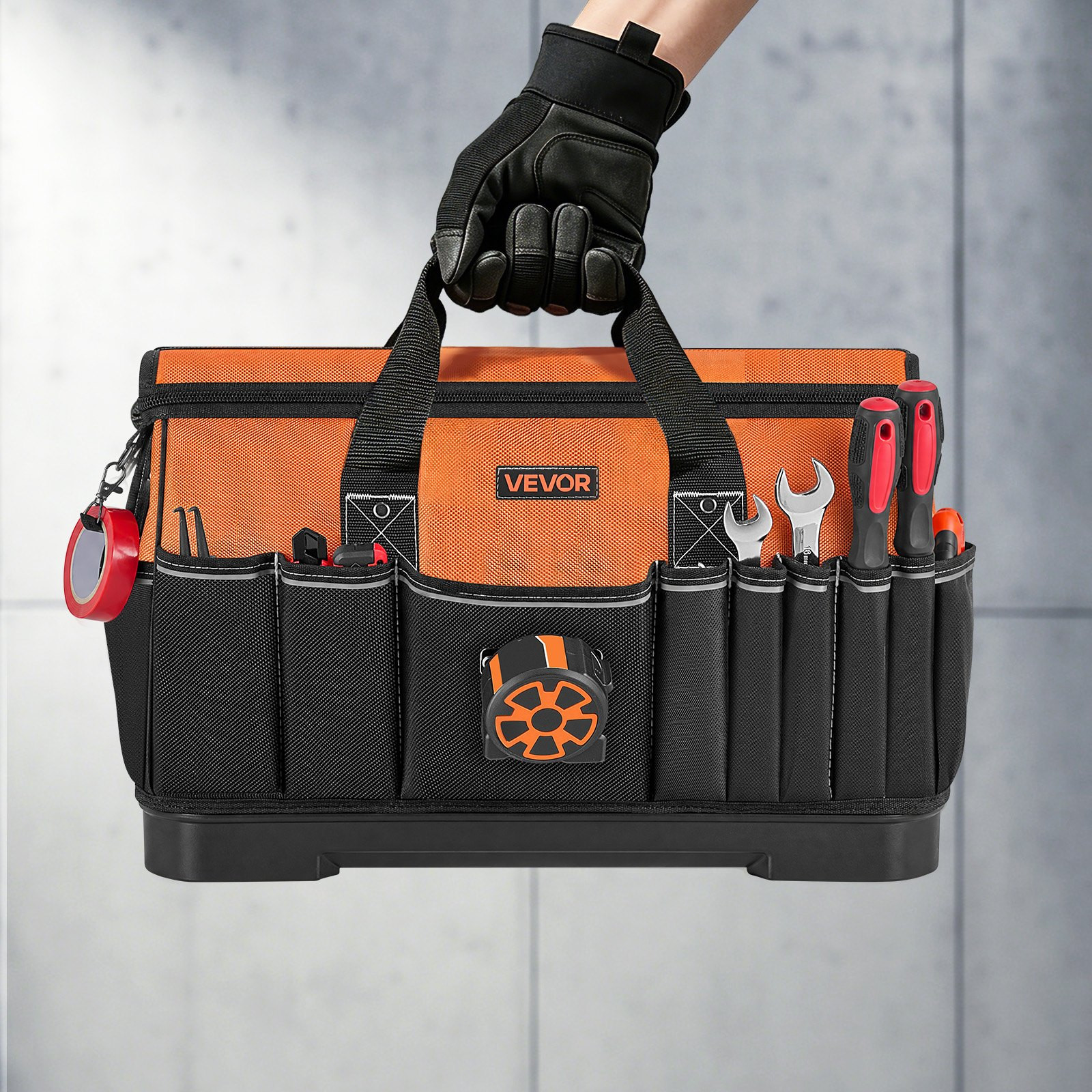 19.1″ Tool Bag 33 Pocket Toolbox Organizer w/ Water Resistant Base
