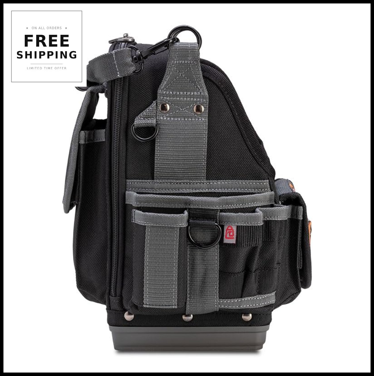 Hybrid Tool Meter Bag 12 Inch 27 Pockets Waterproof Base Clip Tape Holder
