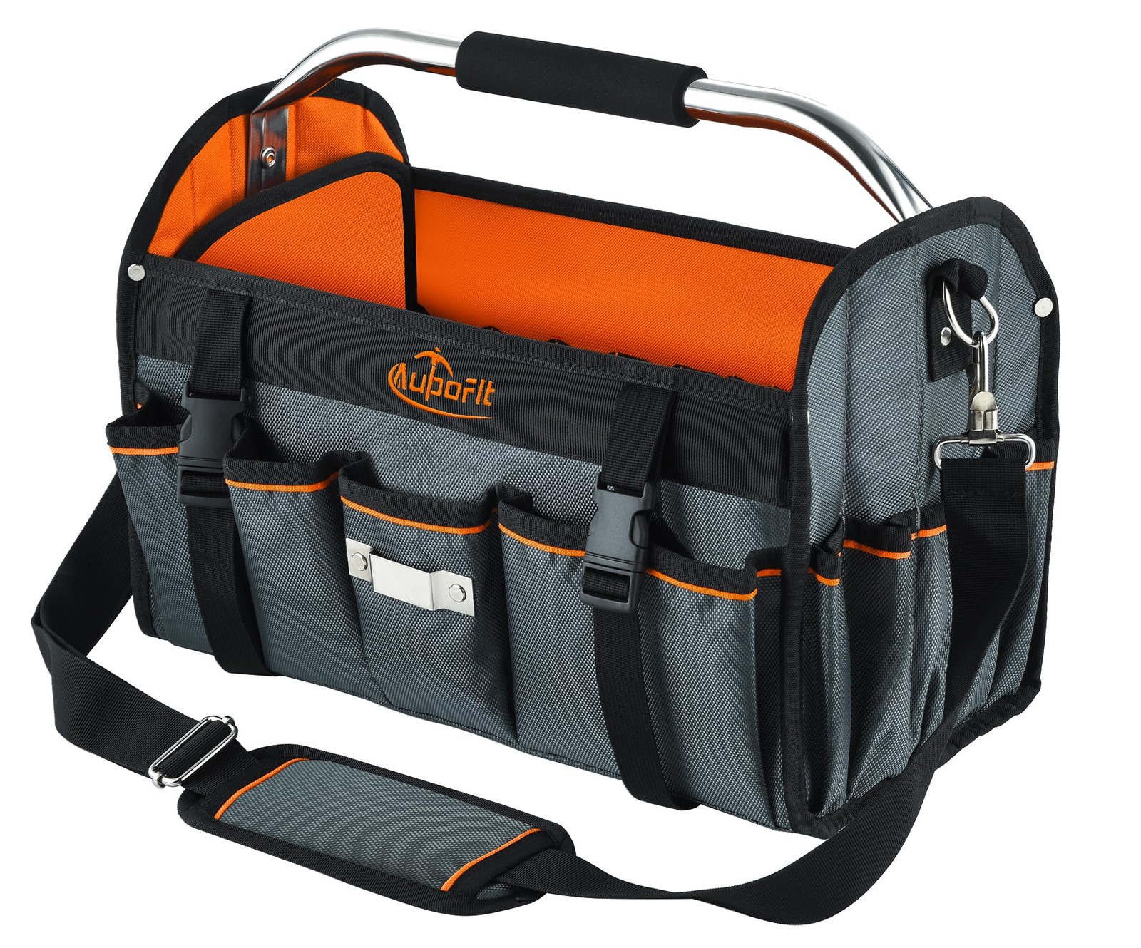16 Inch Open Top Tool Bag, Foldable 29 Pockets Tool Tote Bags with Handle & P…