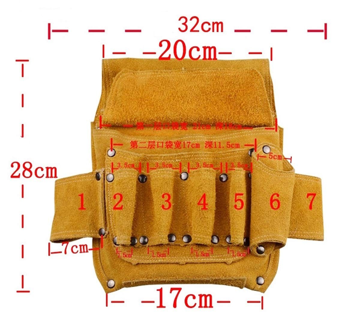 Topways Leather Tool Belt Pouch/Work Apron for Carpenters and Builders, Suede…