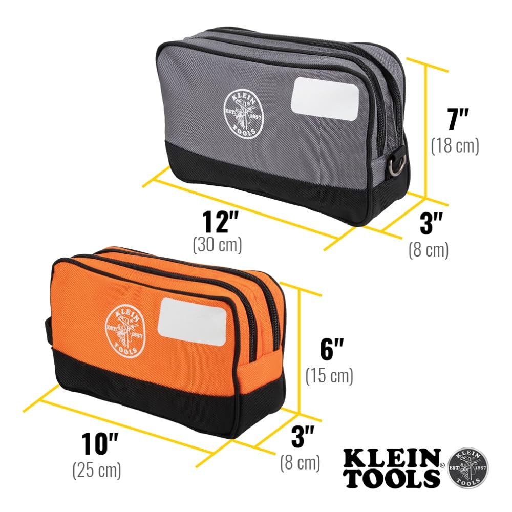 Gray Orange Dual Compartment Tool Pouches Heavy Duty Storage Bags 12 Inch 10 …
