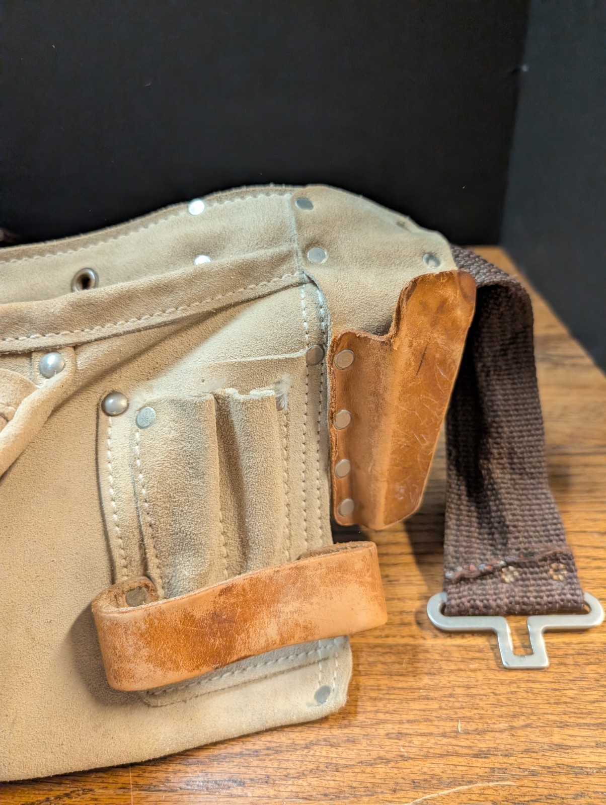 Construction Carpenter LEATHER TOOL BELT Custom Craft CLC Tool # 427X Adjustable