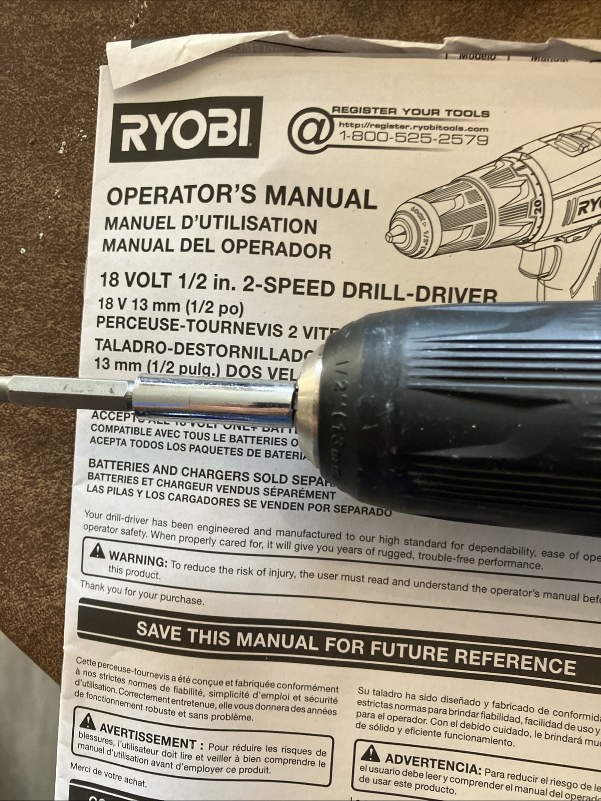 Ryobi Power Tools Drill, Reciprocating Saw & Contractors Bag. TESTED AND WORKS
