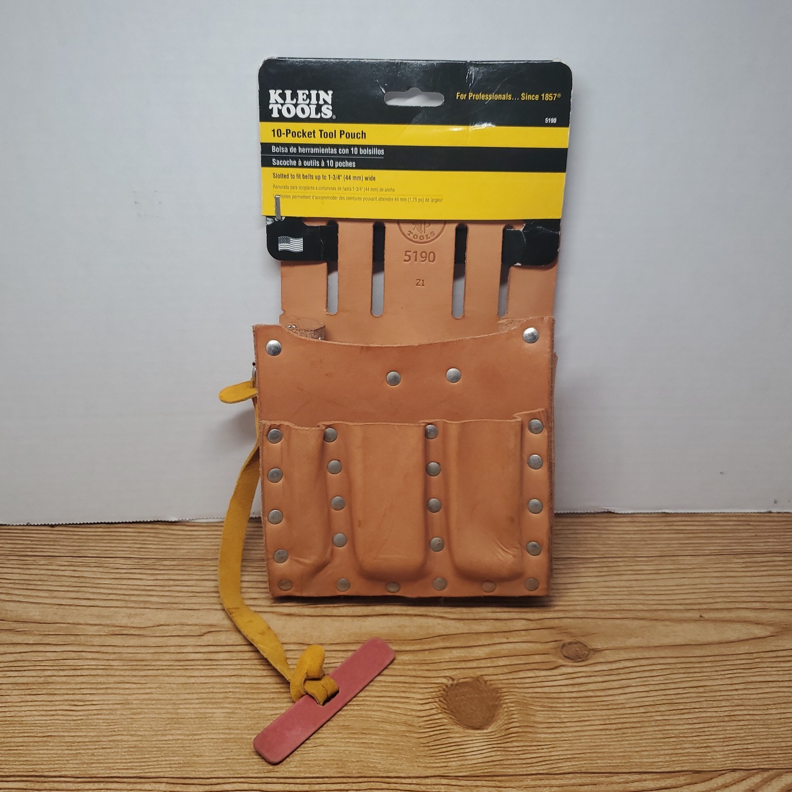 Klein Tools 5190 Brown Leather 10-Pocket Tool Pouch Electrician Tool Belt NOS