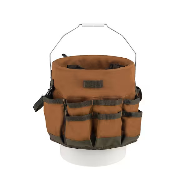Bucketeer 5 Gal. Bucket Tool Organizer in Brown, 600D poly fabric
