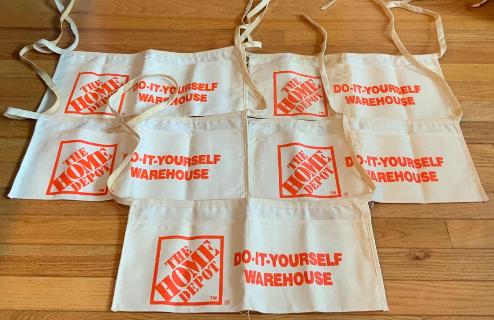 (5) Home Depot Canvas Aprons Carpenter 2 Pocket Lot Do-It-Yourself Warehouse