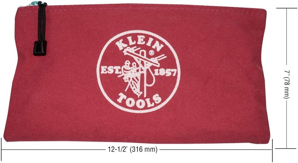 5141 Zipper Tool Bag Pouch Bank Deposit Canvas Utility 12.5×7″ Brown 4-Pack