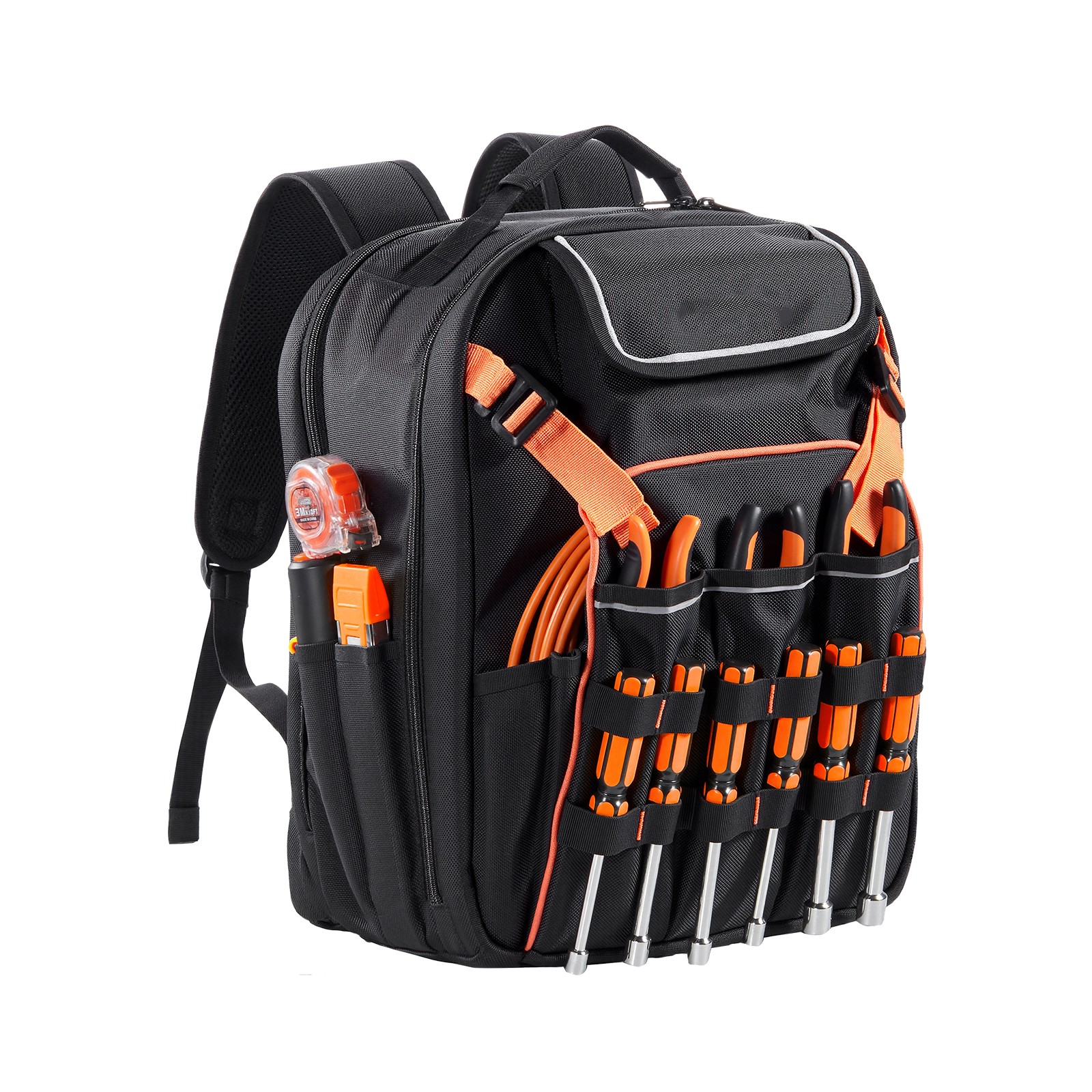 Tool Backpack, 45 Pockets, Heavy-duty Tools Storage Organizer Work Bags Laptop