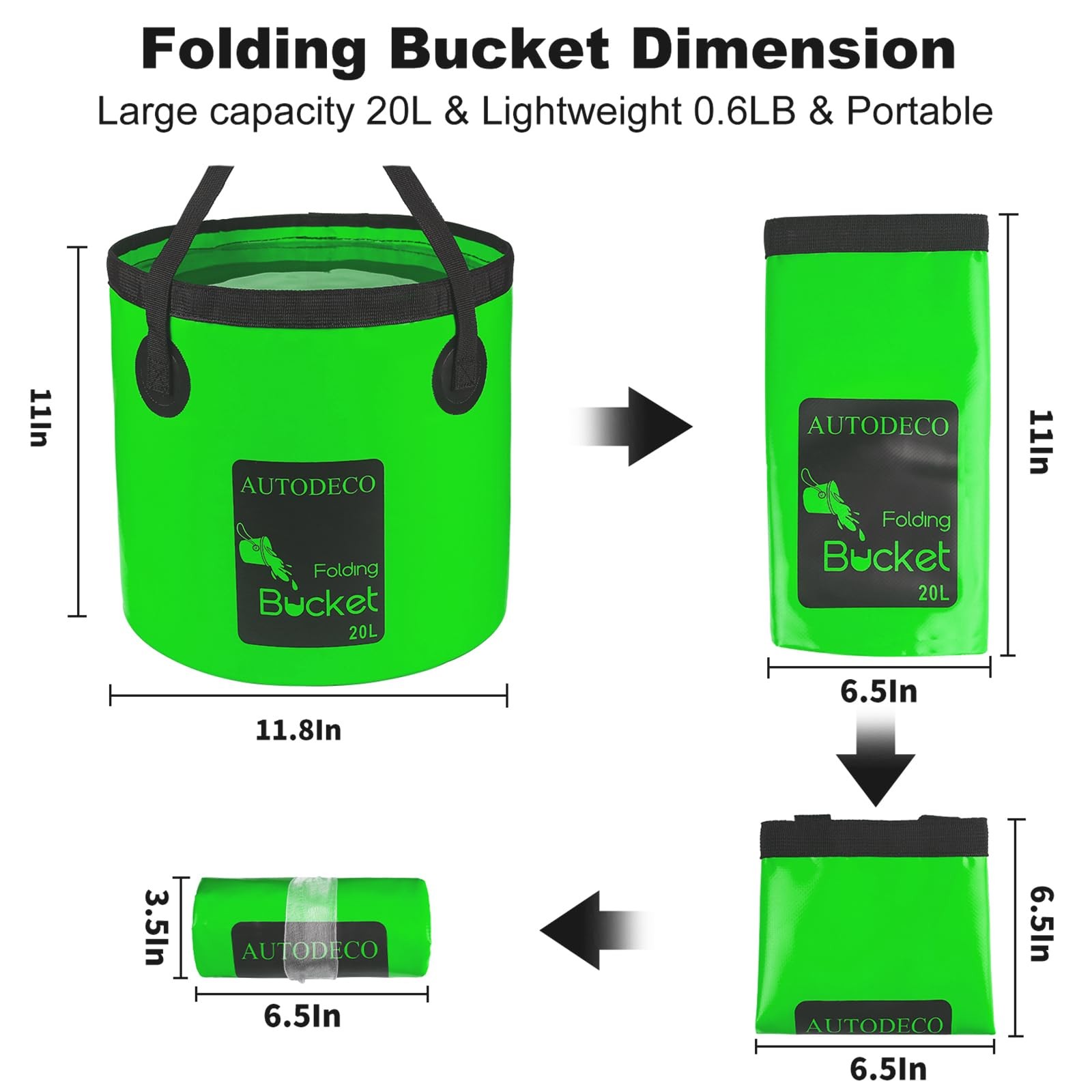1 Pcs 20L Collapsible Bucket 5 Gallon Water Container Folding Water Bucket wi…