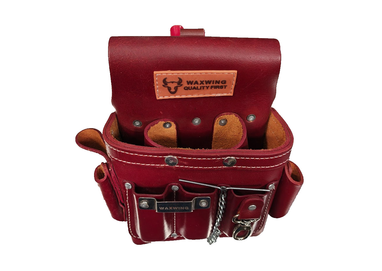 WAXWING Maroon Leather Electrician Tool Bag