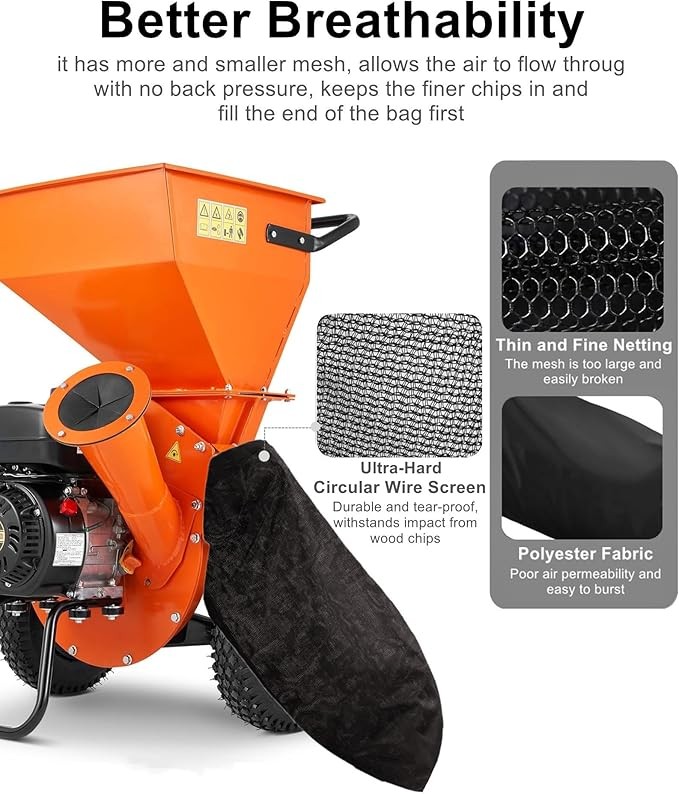 Reusable Wood Chipper Collection Bag Heavy Duty, Universal 24X54 Inches Wood Chi