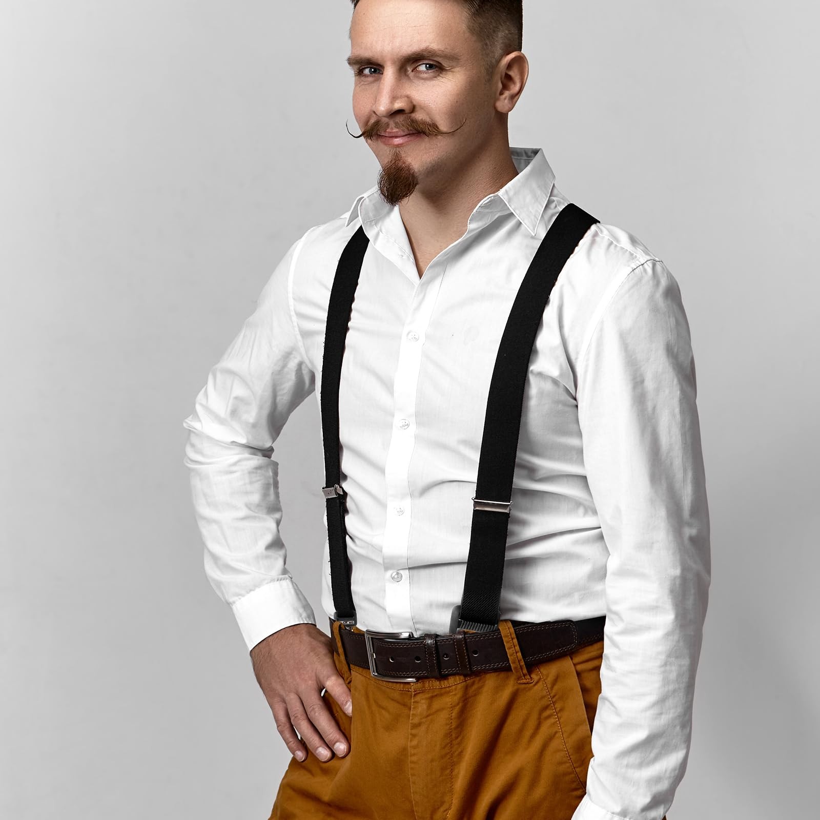 Tyqour Big and Tall Suspenders – Black for Men’s One Size,