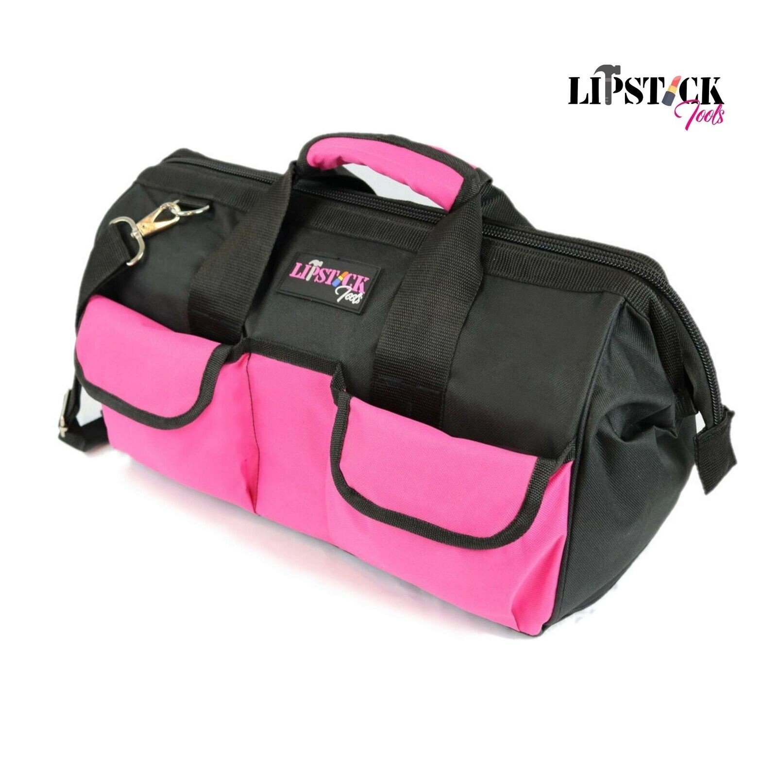 LipStick Tools 18-Inch Multi-Purpose Zip-Top Pink Storage Wide Mouth Tool Bag…