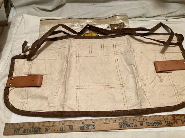 USA LEATHER NECK Atchison Canvas Cotton Nail Bag Tool Holder Apron – New In Pkg