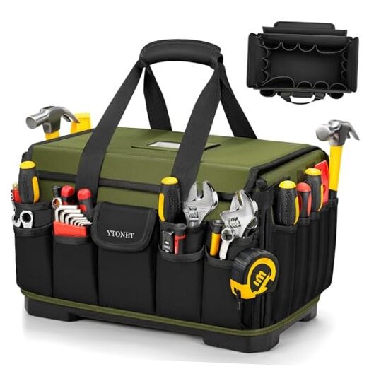 Heavy Duty Tool Bag 16-Inch, 46 Pockets Electrician Tool Bag for 16 Inch Green