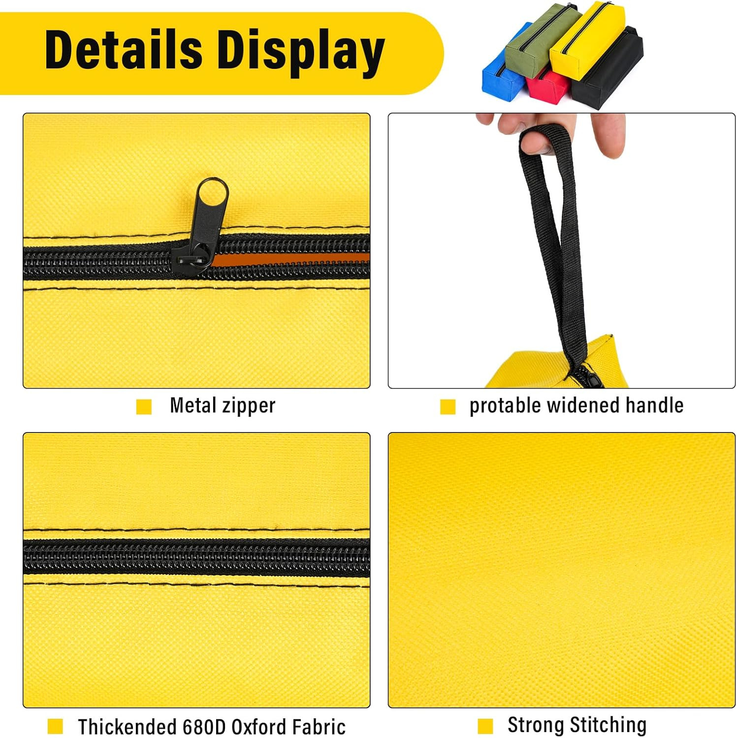 3/5 Pack Small Tool Organizer Bags Zipper Canvas Pouch Screwdriver Pencil Storag