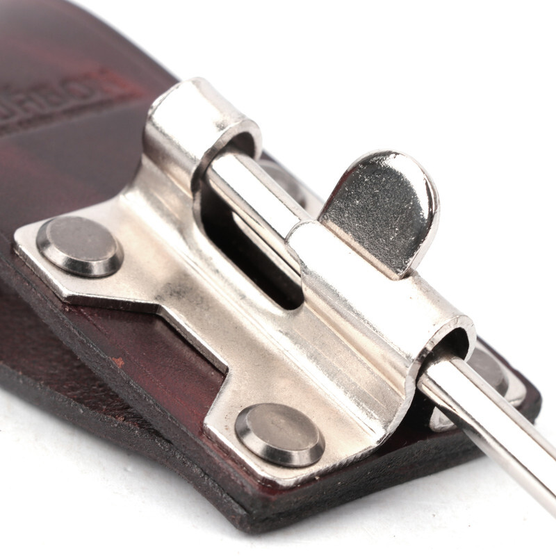 TOURBON Leather Tool Holster J Style Hook Power Drill Holder fit 3″ Width Belt