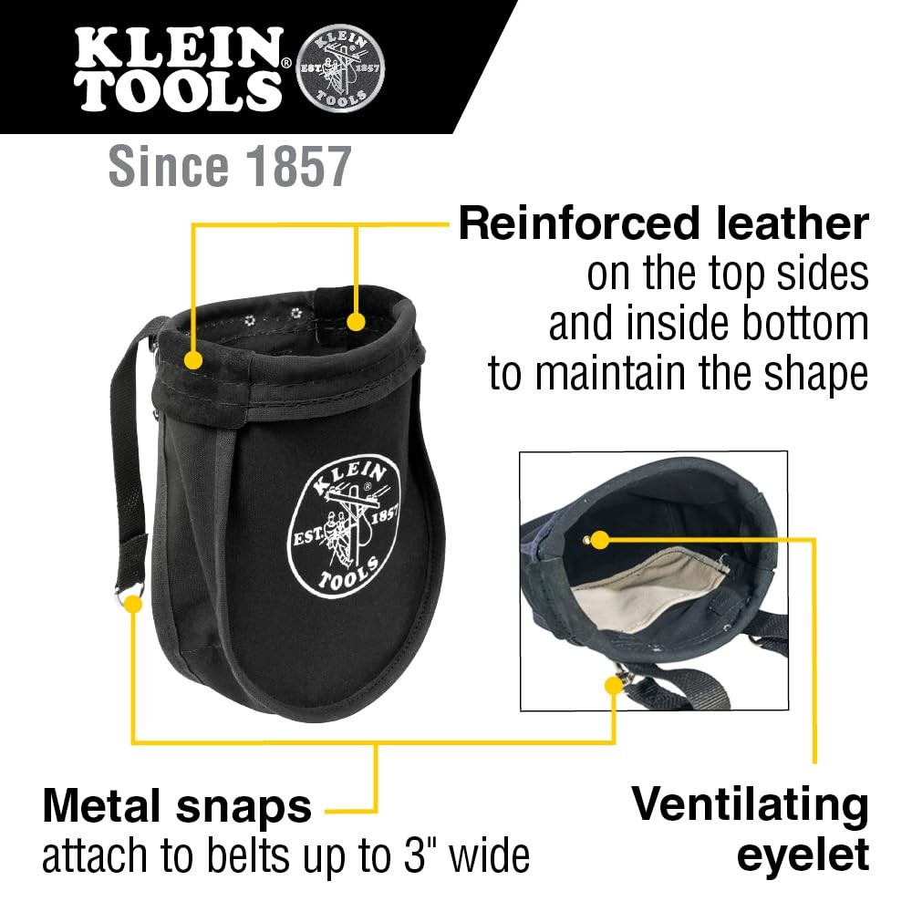 Klein Tools 51A Tool Pouch, Utility Pouch for Carrying Nuts One Size, Black