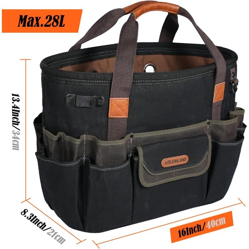 42-Pockets Electrician Tool Tote, 16-Inch Open Top Tool Tote