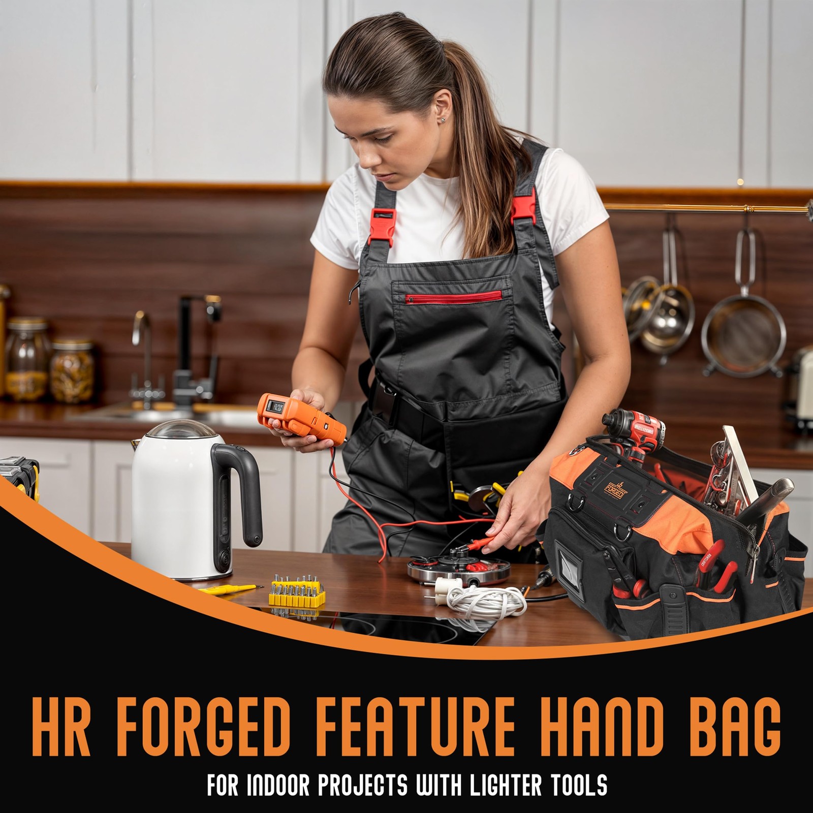 HR Forged 18″ Rolling Duffle Tool Bag 2 Pack 29 & 15 Pocket Roll Bag with Wheels