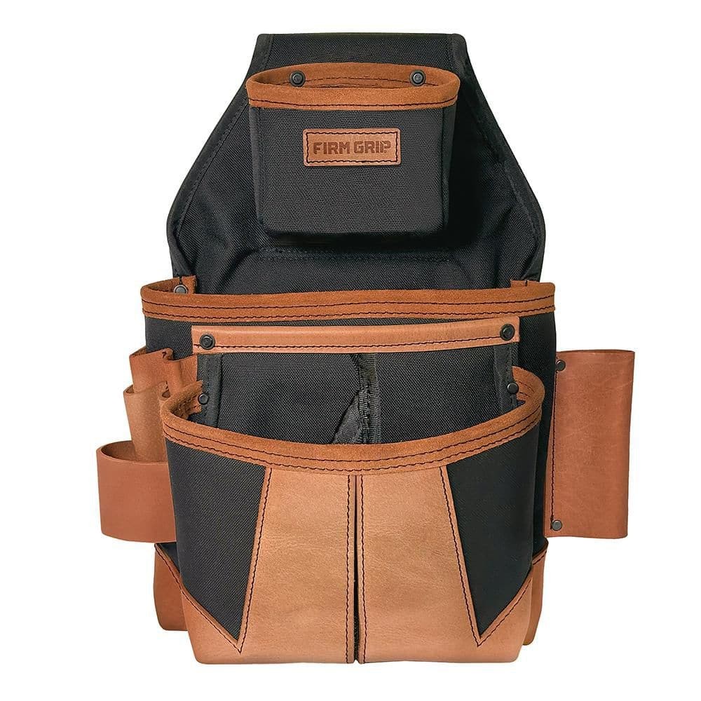 FIRM GRIP Build-A-Rig Hybrid Leather/Nylon Carpenter Fastener Pouch