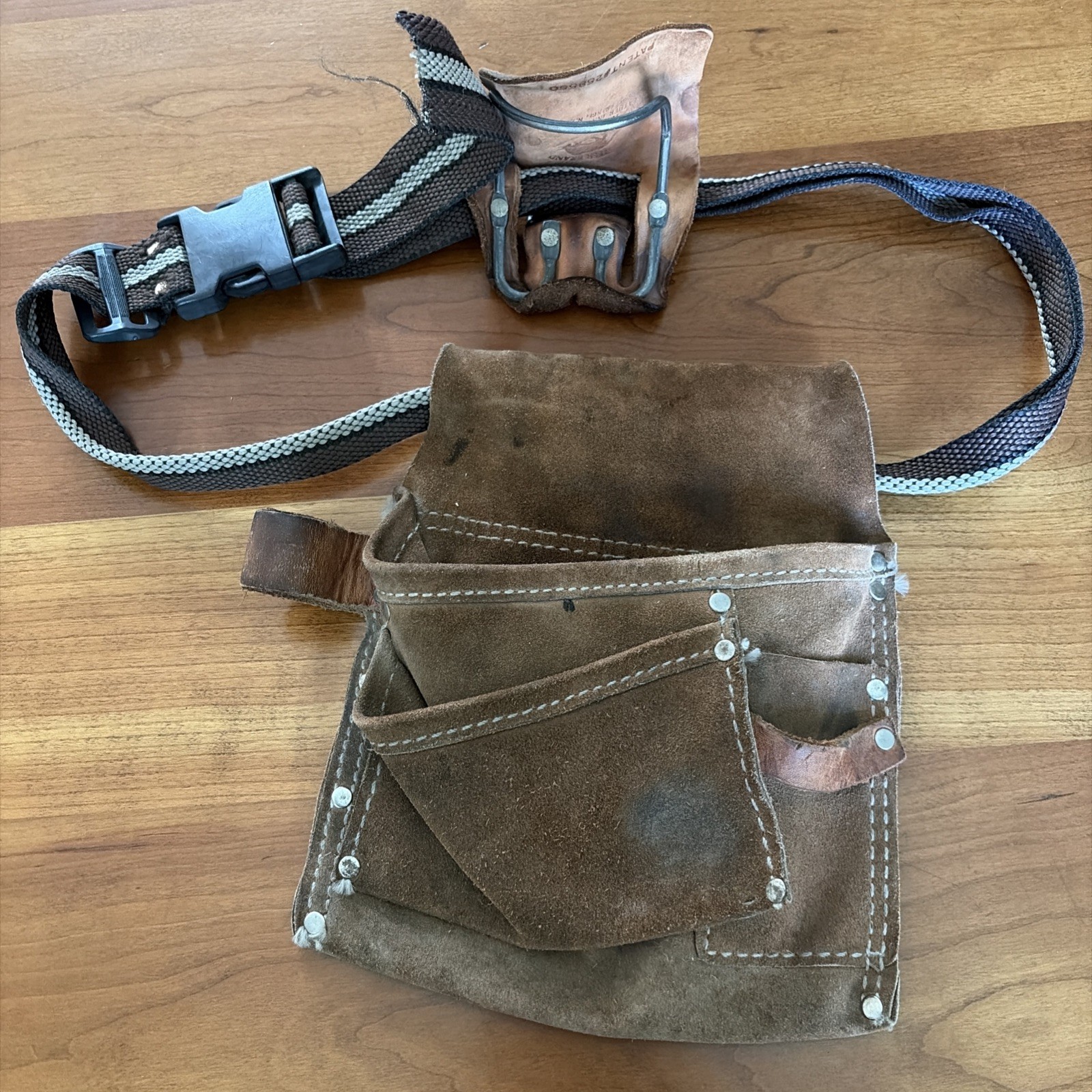 STEER BRAND Leather Work Tool Belt Holder Pouch Brown USA W. Orange NJ