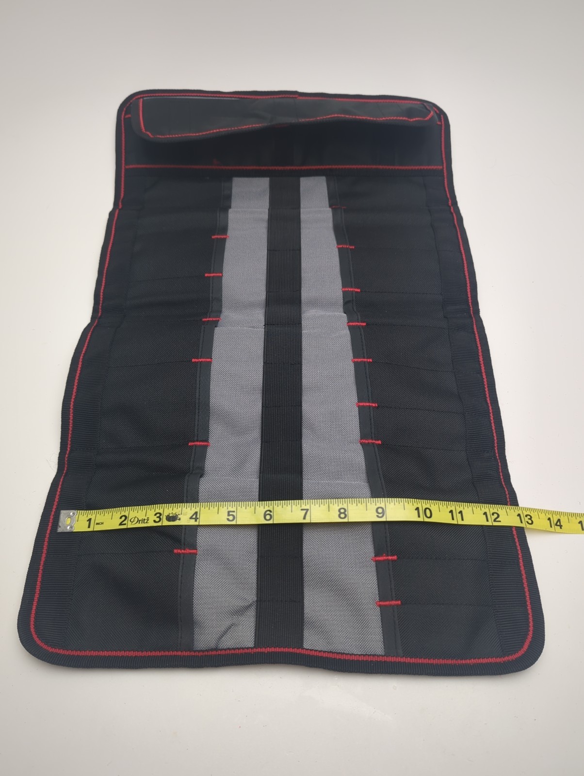 Hyper Tough Adjustable Fabric Tool Roll Black Red Organizer Holder Wrap