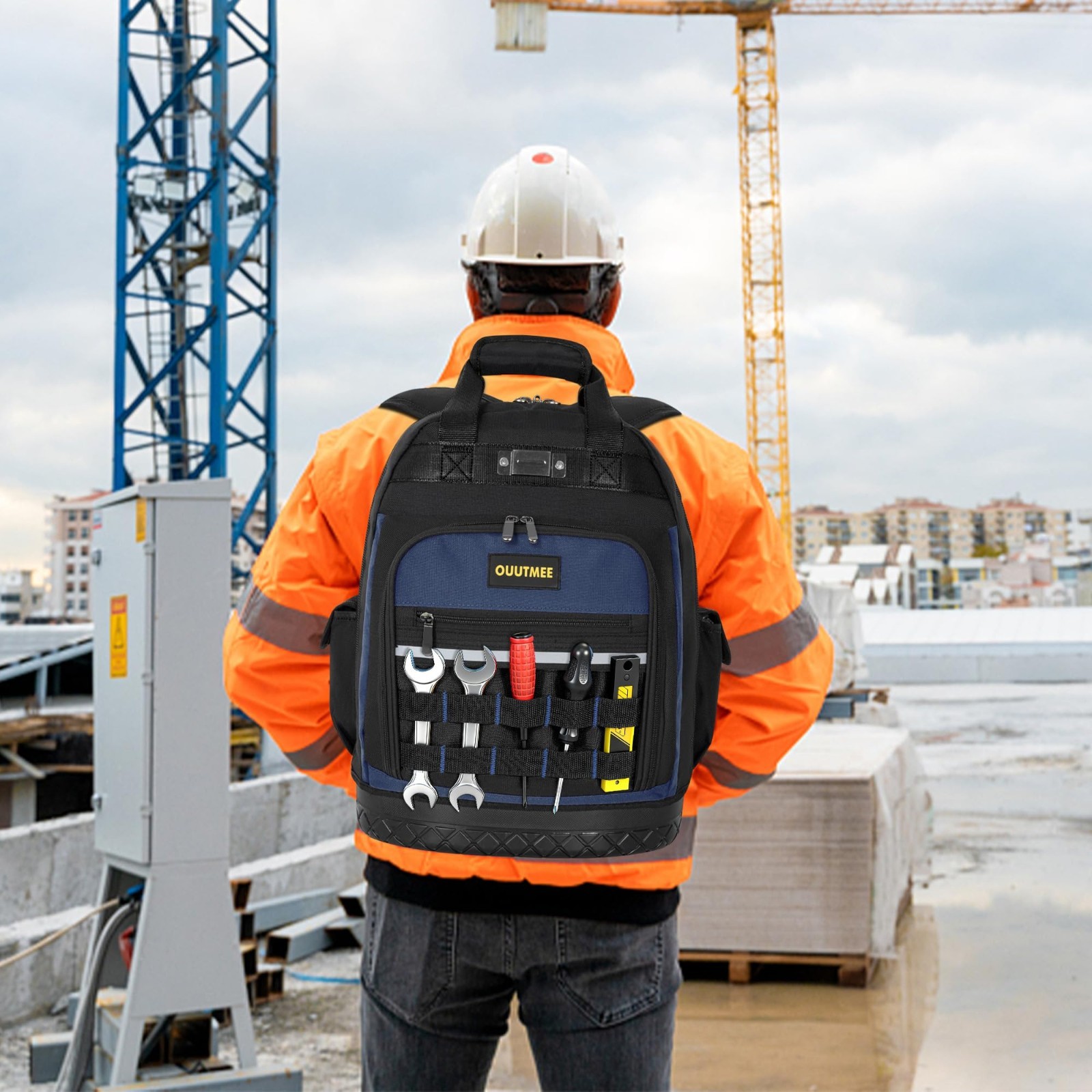 Heavy Duty Tool Backpack 17″ – Water-Resistant Multi-Pocket Bag for Electricians