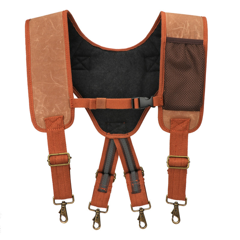 TOURBON Electrician Suspenders Carpenter Canvas Framer Tool Carry Rig Belt Bag