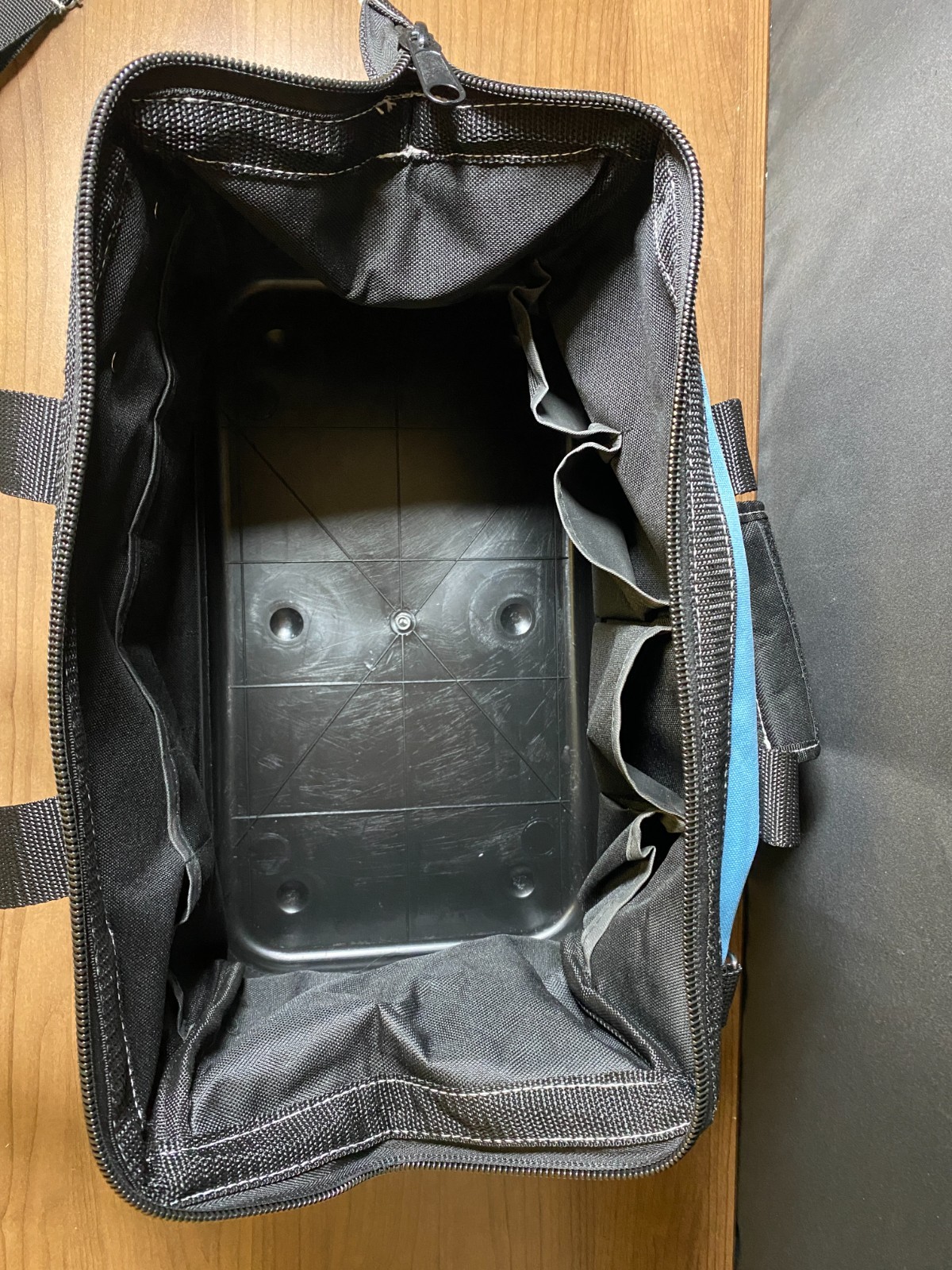 Hurricane Blue Black Shoulder Strap Multi Pockets Wide Mouth Tool Bag
