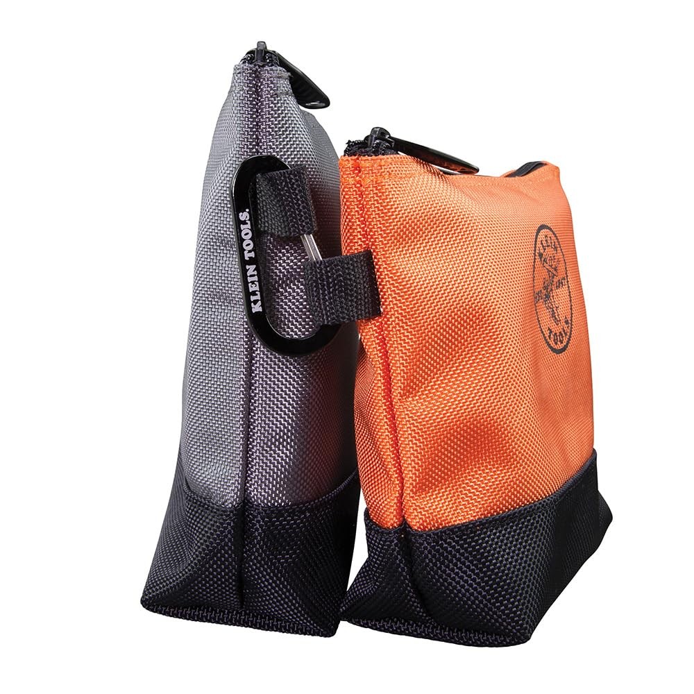 Klein Tools 55470 Utility Bag, Stand-Up 2-Piece, Orange/Black; Gray/Black
