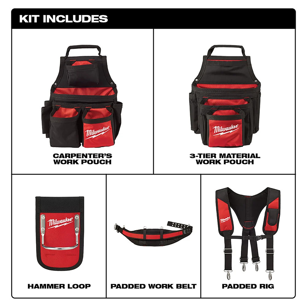 Milwaukee 48-22-8120 30 – 53-Inch 24-Pocket Suspension Rig Contractor Work Belt