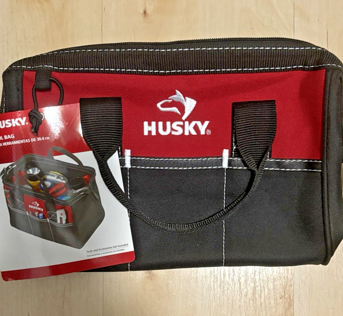 Husky Contractor Multi Purpose Water Resistant Tool Bag Tool Strap Pockets NEW