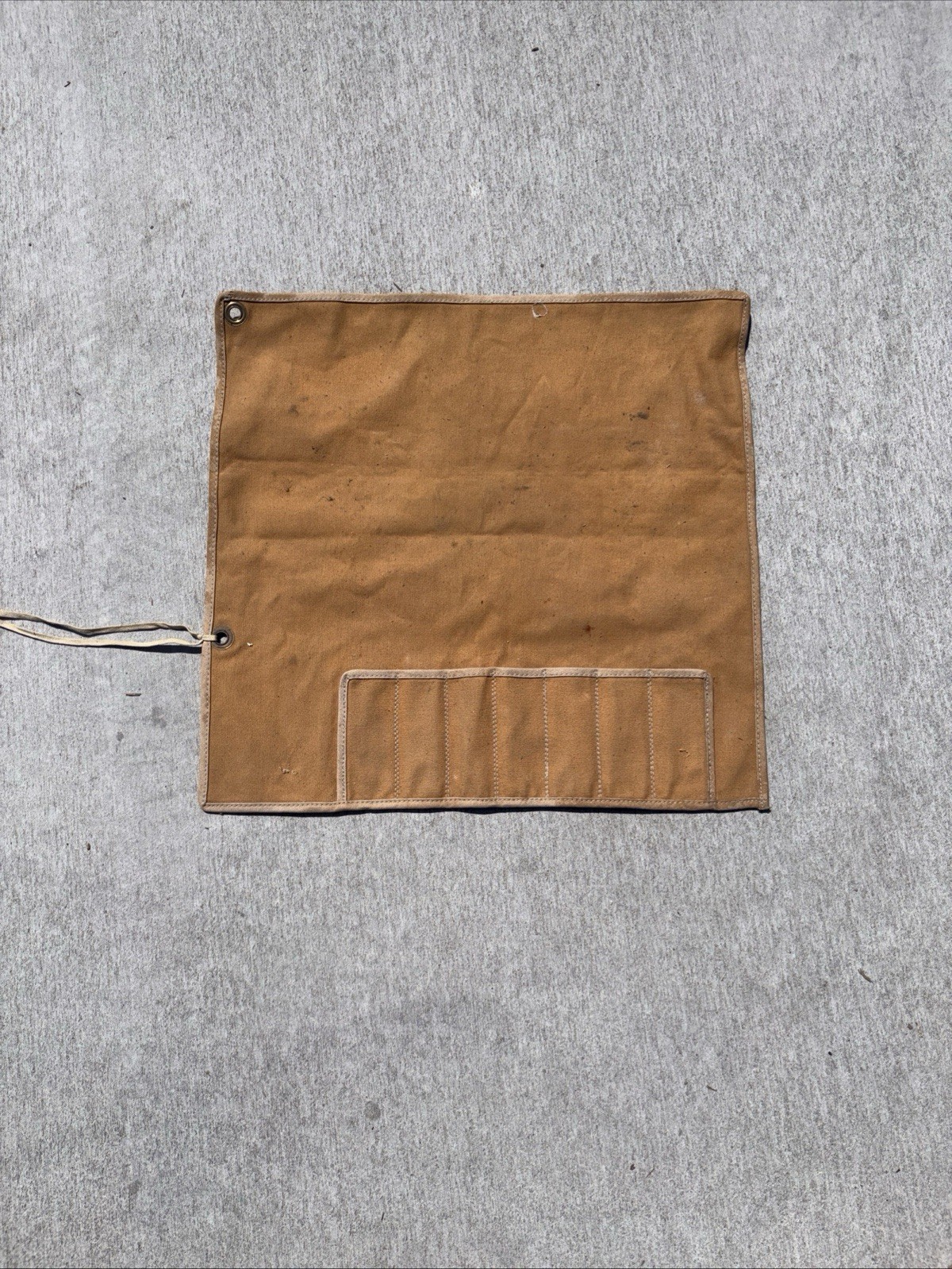 Vintage Canvas Tool Roll-up Bag 7 pocket UNBRANDED