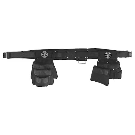 Klein Tools 5709M Tool Belt, Tool Belt, Black, Nylon, 11 Pockets