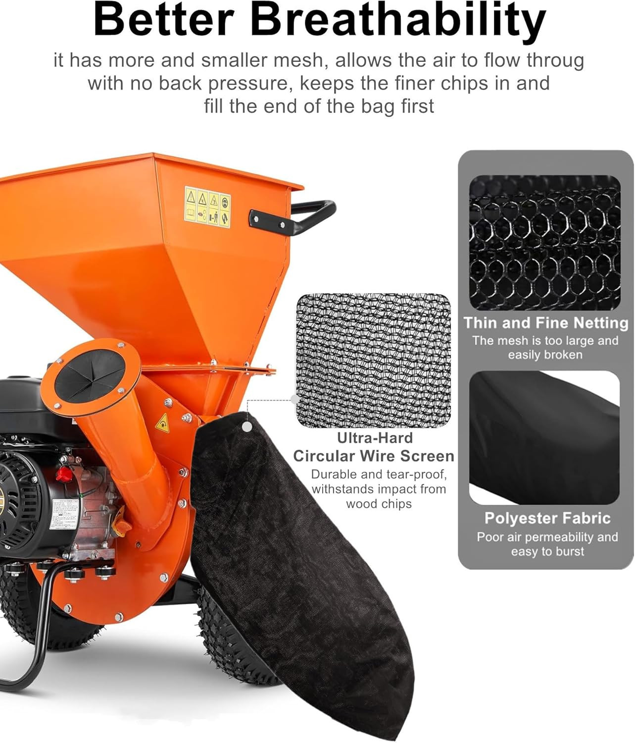 GS Alderaul Reusable Wood Chipper Collection Bag Heavy Duty, Universal 24X54 Inc