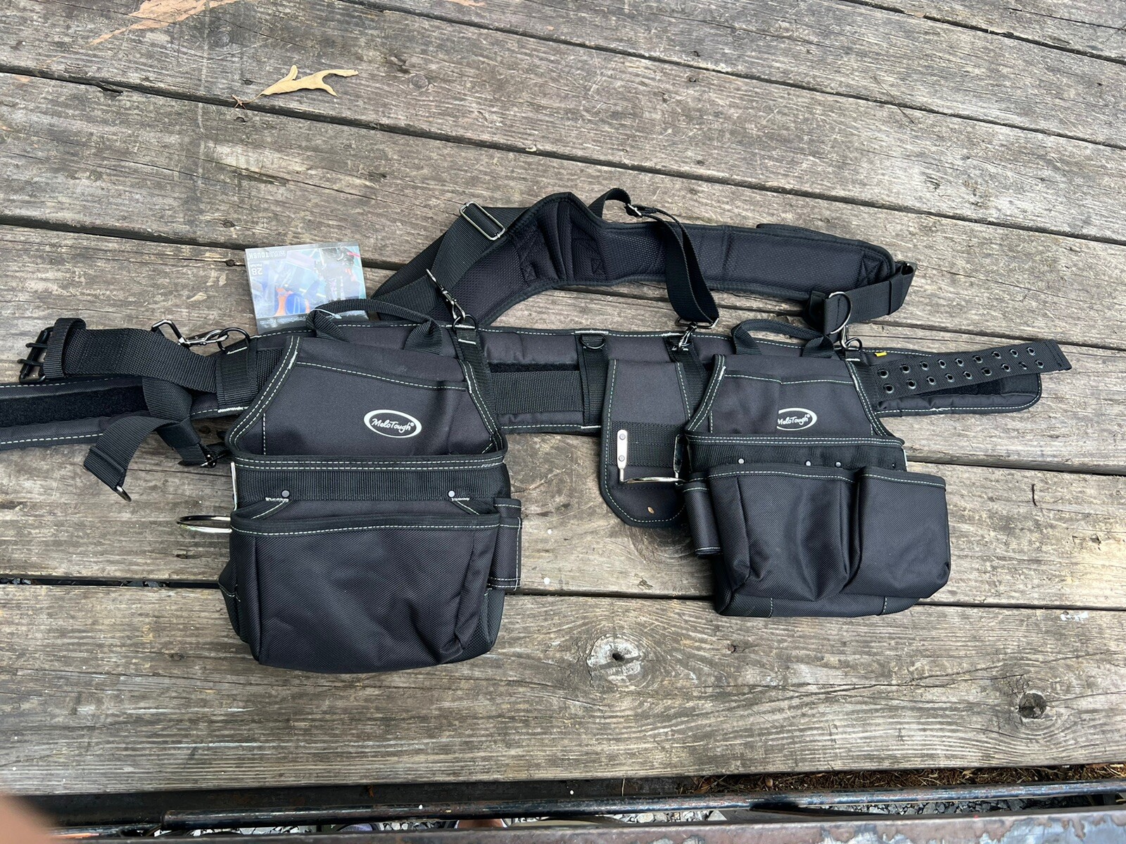 MELOTOUGH 28-Pocket Pro Framer’s rig Combo Apron Tool Belt and Heavy Duty Black