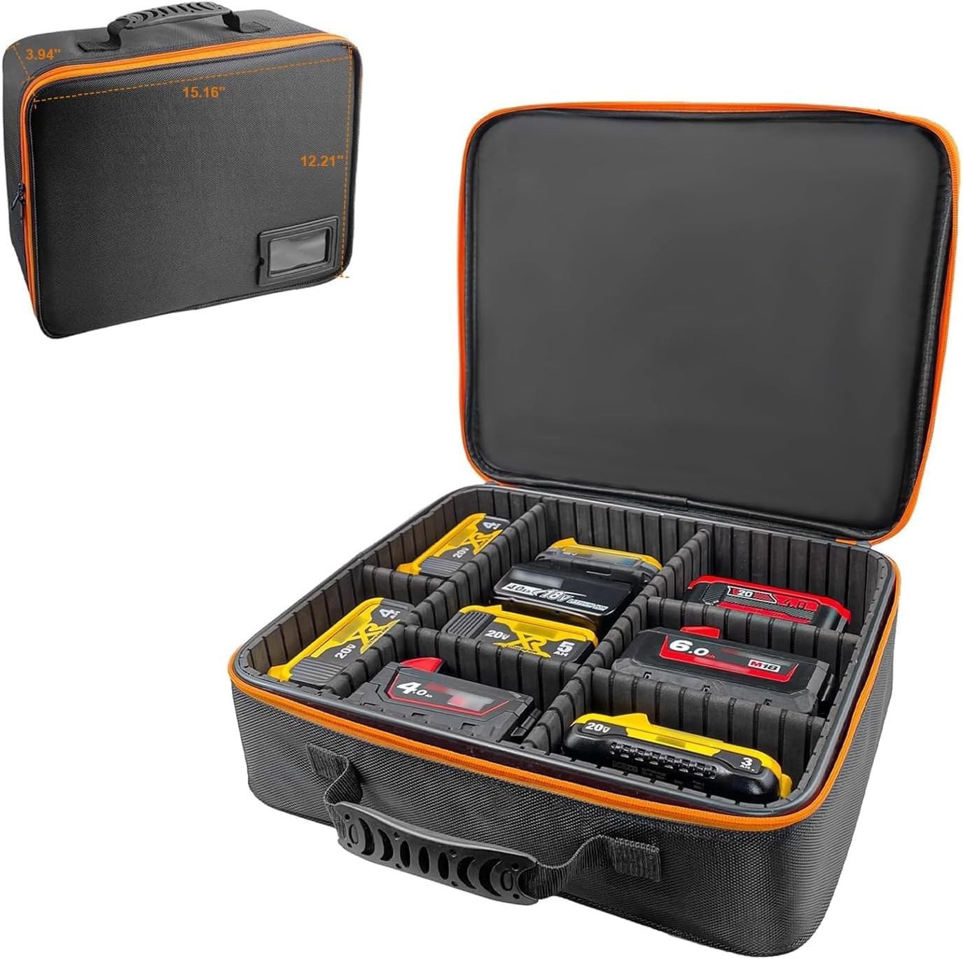 Rugged XL Power Tool Battery Organizer – Waterproof & Impact Resistant Design