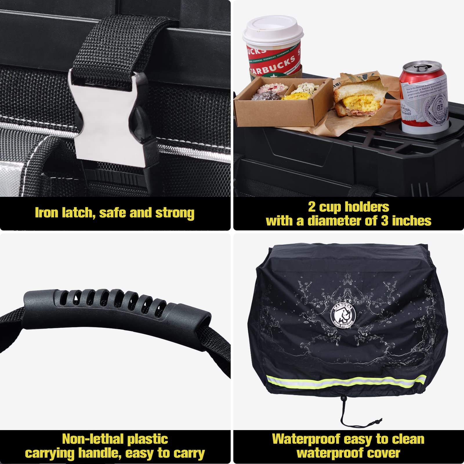 MARUTAI 18” Rolling Tool Bag with Wheels, Bags Organizer, black/silver