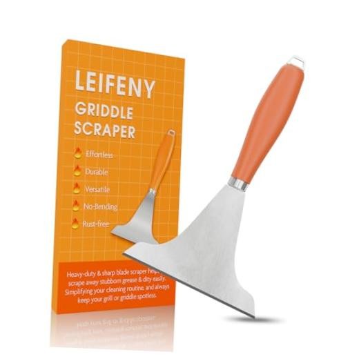 LEIFENY Griddle Scraper, Scrape Tool for Grill Flat Top, Heavy Duty, Multi