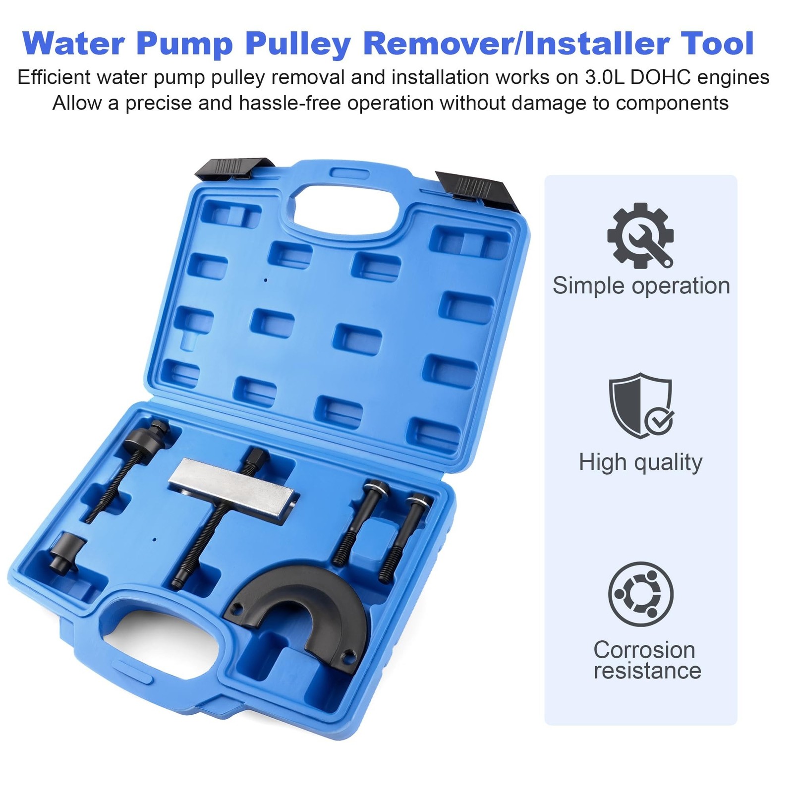 Water Pump Pulley Remover Installer Tool Complete Kit 3.0L Duratec Engine Com…