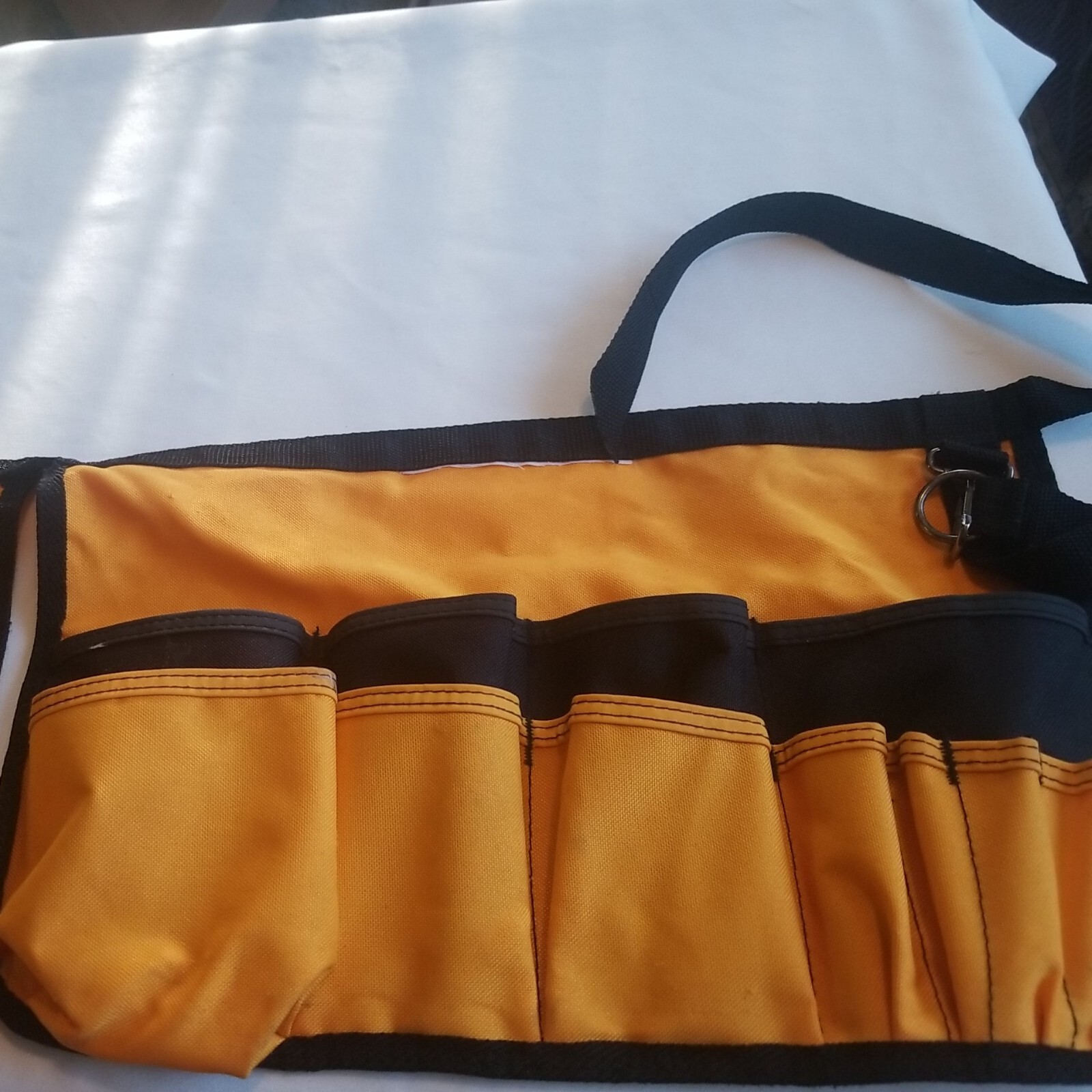 Construction Tool Belt Bag 23 pockets Canvas Yellow & Black Waist 30″to 46″