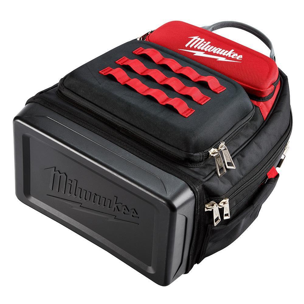 Milwaukee Jobsite Backpack 15-In Hardshell Protected Storage Organizer Tool Bag