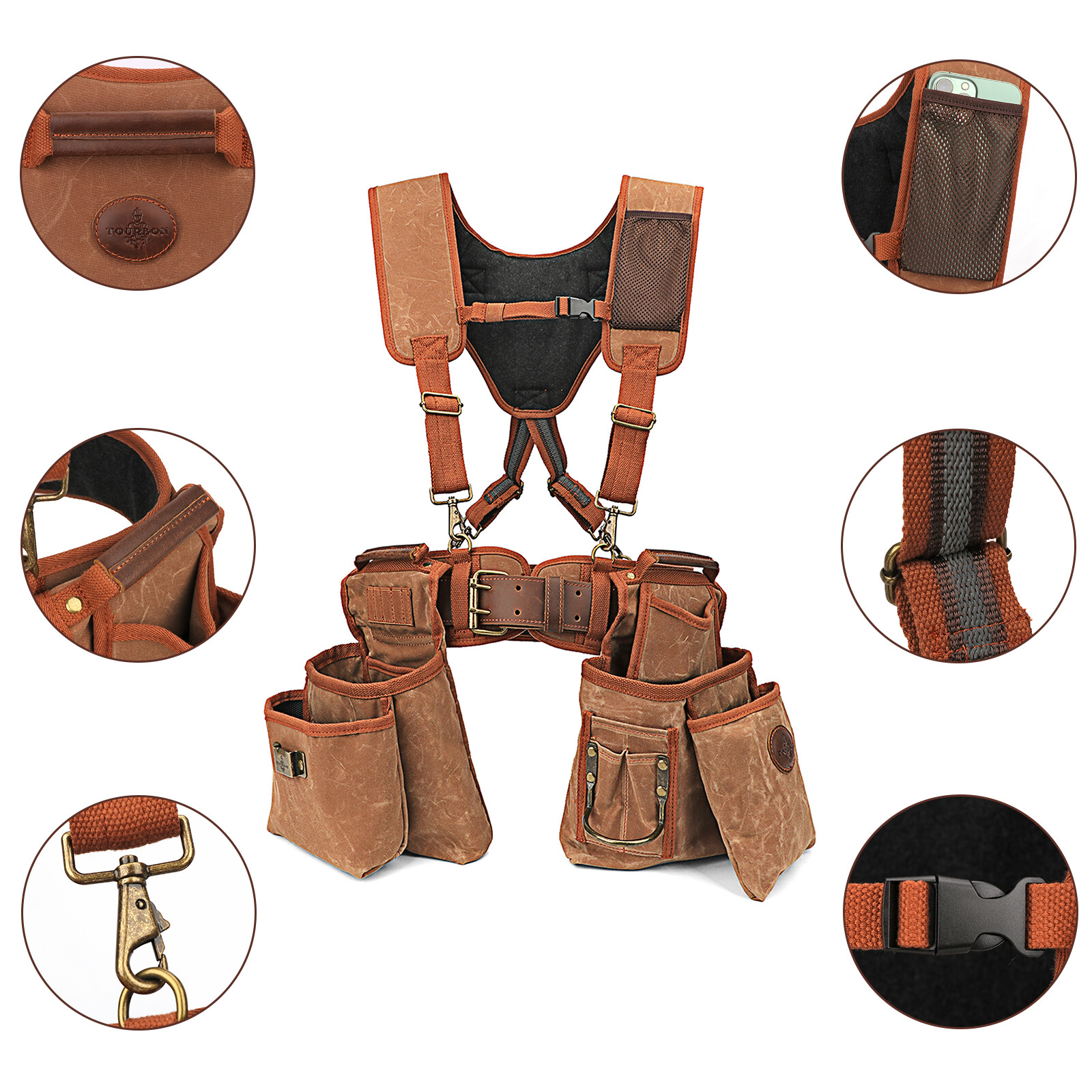 Electrician/Carpenter/Framer Tool Construction Bag Suspender Rig Beltbag
