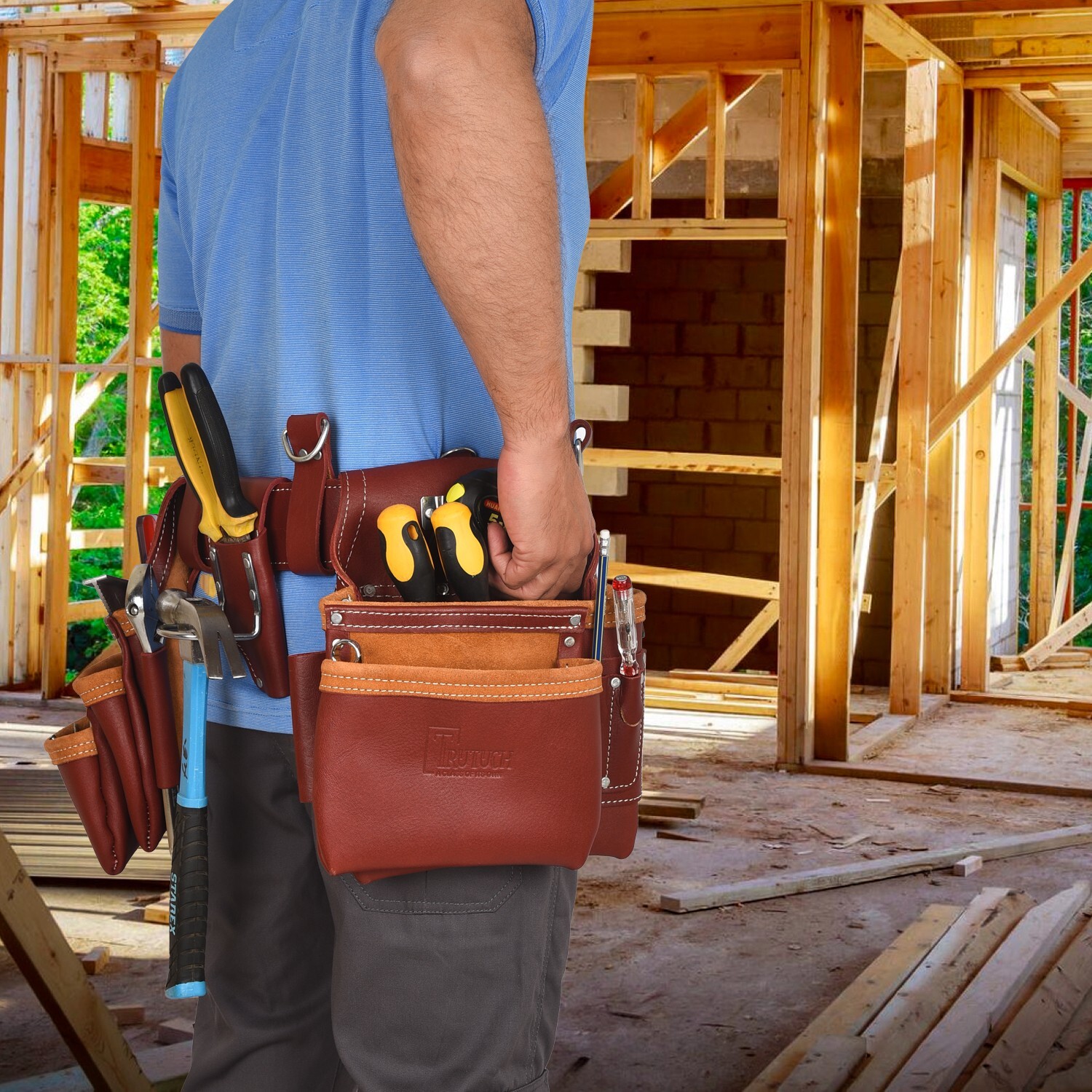 Leather Tool Belt | Carpenter Tool Pouch | Framers Tool Belt | Handyman Belt