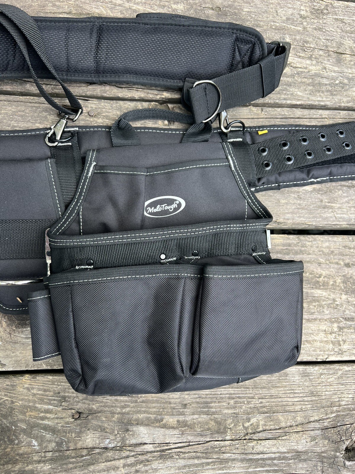 MELOTOUGH 28-Pocket Pro Framer’s rig Combo Apron Tool Belt and Heavy Duty Black
